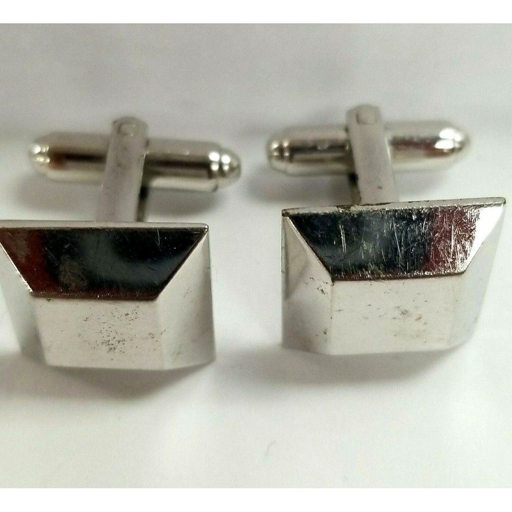 Vintage Silvertone Square Cufflinks